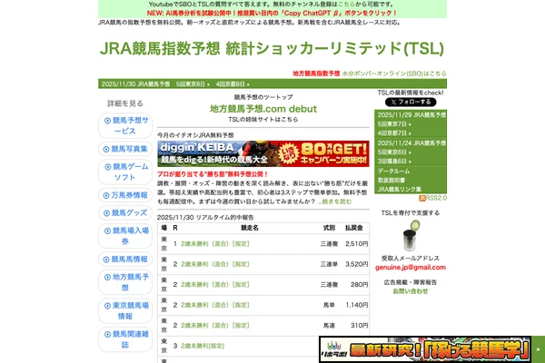 JRA競馬指数予想 統計ショッカーリミテッド(TSL)のスクリーンショット